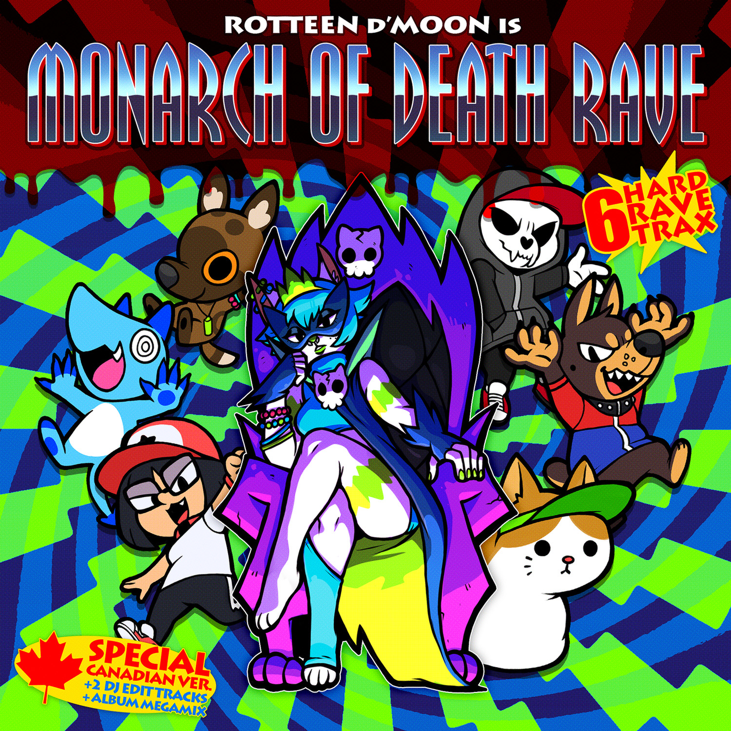 the cover art for the album 'Monarch of Death Rave' by Rotteen